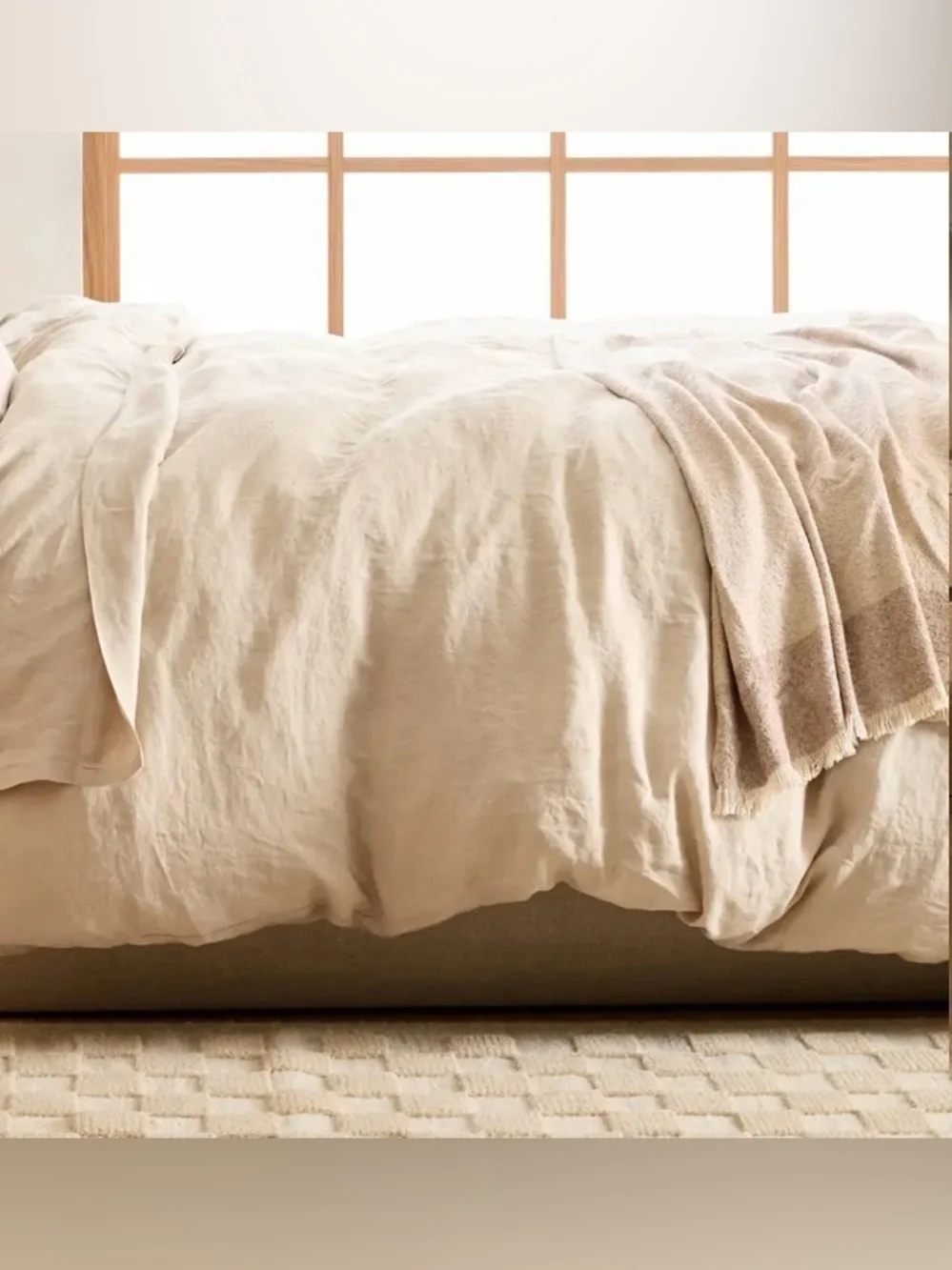 NWT Quince European Linen 1 Piece Duvet Cover, Full/Queen (Oat)